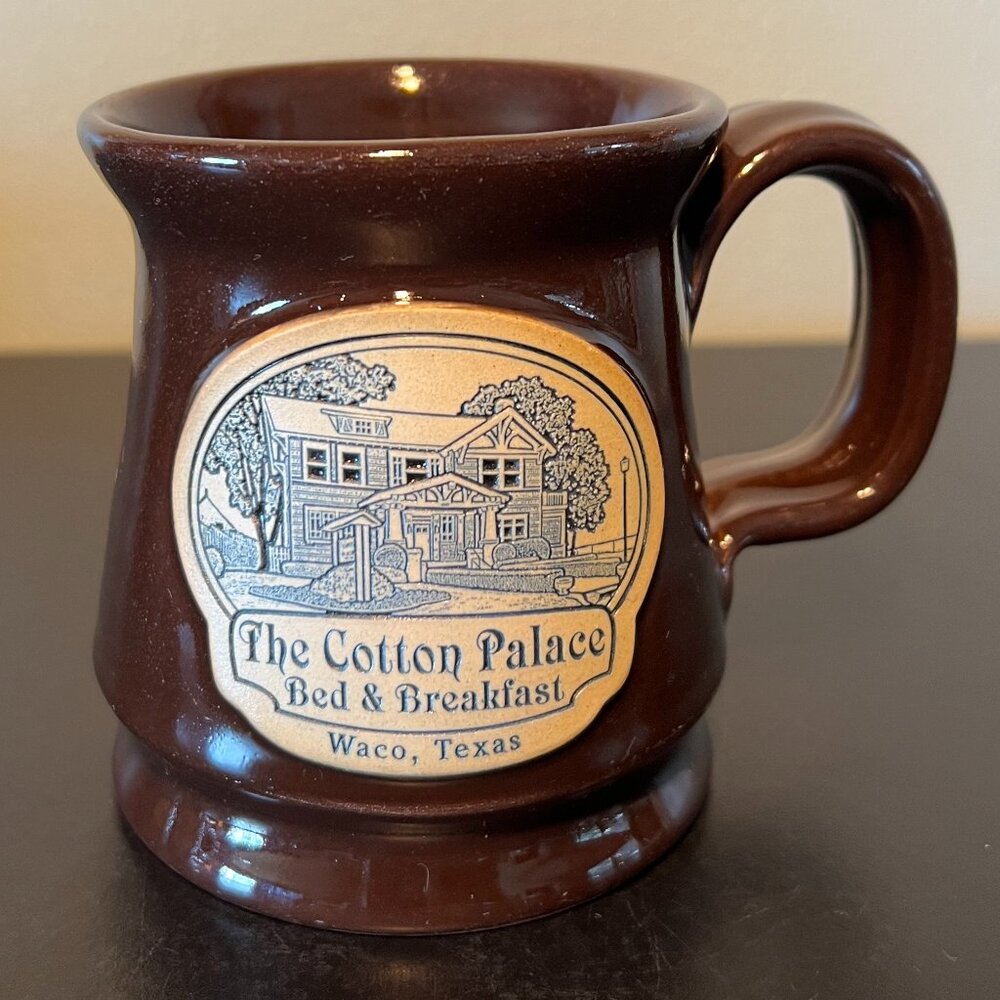 Deneen Pottery The Cotton Palace B&B Waco Texas Hand Thrown Coffee Mug 2015 Gift